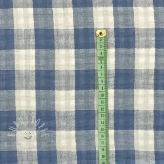 Double gauze/musselin Double sided CHECKS MINI indigo