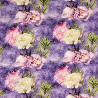 Viskosestoff Artistic flowers design C digital print