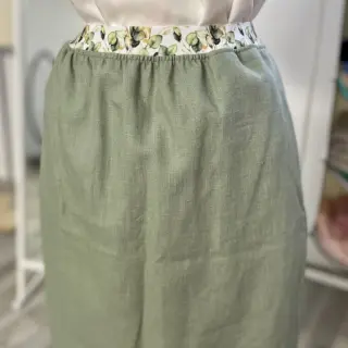 Leinenstoff gewaschen old green