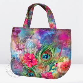 Dekostoff BAG Peacock feather  panel