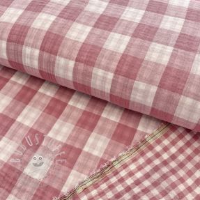 Double gauze/musselin Double sided CHECKS MINI mauve