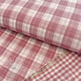 Double gauze/musselin Double sided CHECKS MINI mauve