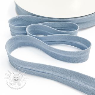 Schrägband double gauze old blue