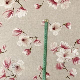 Dekostoff Linenlook Floral magnolia bloom