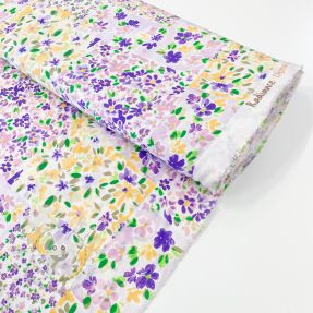 Viskosestoff RADIANCE Patchwork flowers grape digital print