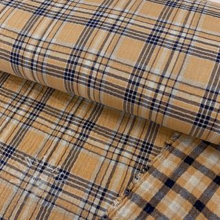 Double gauze/musselin Double sided CHECKS multicolour brown