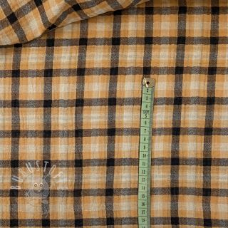 Double gauze/musselin Double sided CHECKS multicolour brown