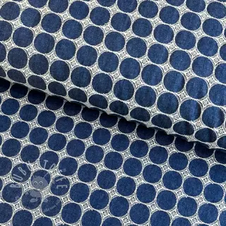Baumwollstoff JEANS Circles dark blue