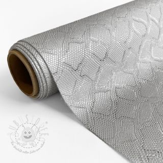 Kunstleder SNAKE blanc argent