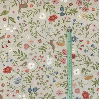 Dekostoff Linenlook Floral animal garden