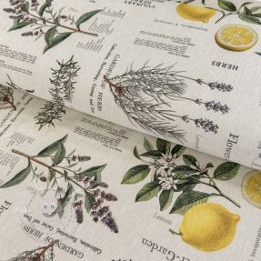 Dekostoff Linenlook Lavender citrus recipe digital print
