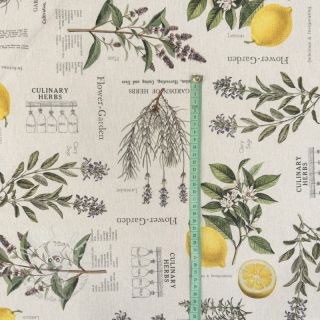 Dekostoff Linenlook Lavender citrus recipe digital print