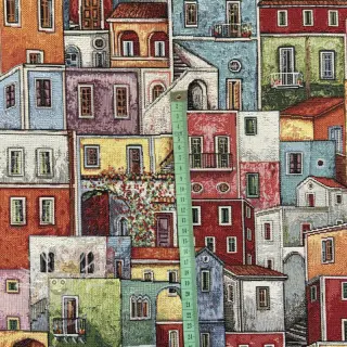 Dekostoff GOBELIN PREMIUM Happy colourful village