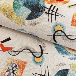 Dekostoff jacquard COMPOSITION allover blanc