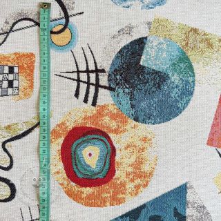 Dekostoff jacquard COMPOSITION allover blanc