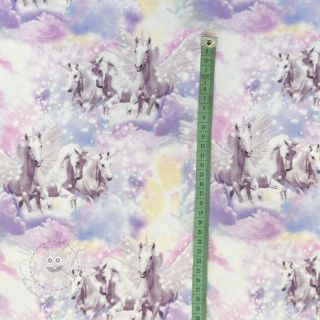 Jersey Unicorn clouds lavender digital print