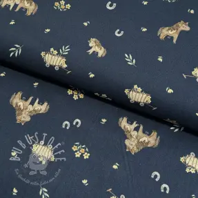 Baumwollstoff Ponny navy digital print