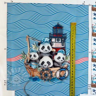 Dekostoff KIDS BACKPACK Sailor Panda PANEL