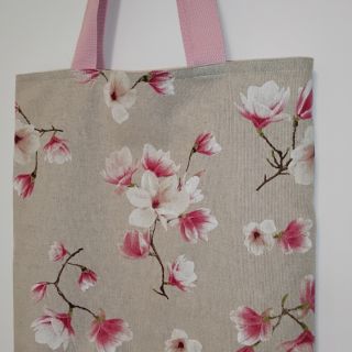 Dekostoff Linenlook Floral magnolia bloom