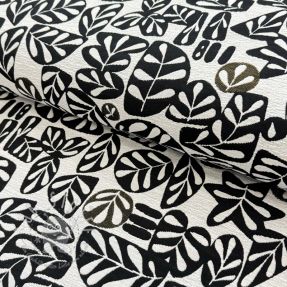 Dekostoff jacquard GALET allover noir blanc