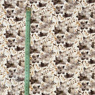 Jersey VISCOSE LYCRA HEAVY Small fowers taupe digital print