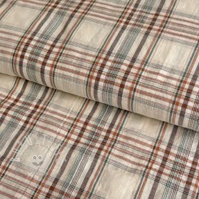 Baumwollstoff YARN DYED Grid sand