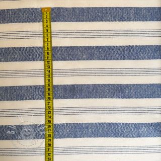 Leinenstoff YARN DYED BIG Stripe blue