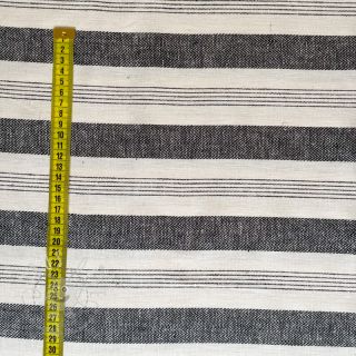 Leinenstoff YARN DYED BIG Stripe black