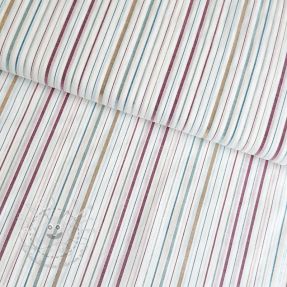 Baumwollstoff LUREX stripes white