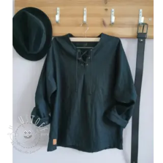 Leinenstoff gewaschen black