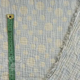 Double gauze/musselin JACQUARD Dots light blue