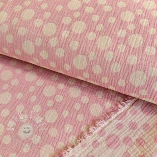 Double gauze/musselin JACQUARD Dots pink