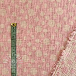 Double gauze/musselin JACQUARD Dots pink