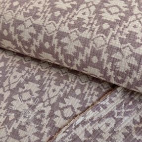 Double gauze/musselin JACQUARD Aztec aubergine