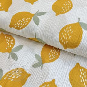 Double gauze/musselin Lemons white