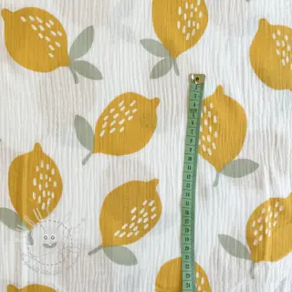 Double gauze/musselin Lemons white
