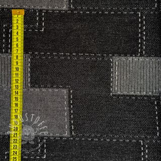JEANS jacquard Patchwork pattern black