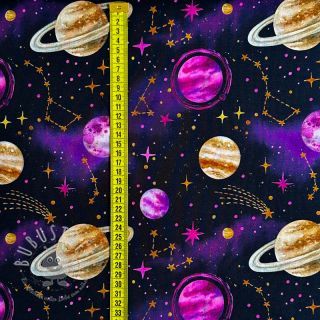 Sweatstoff Planets and rockets design C digital print