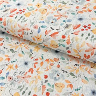 Leinen mit Baumwolle Pretty florals deisgn D digital print