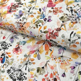 Leinen mit Baumwolle Pretty florals deisgn A digital print