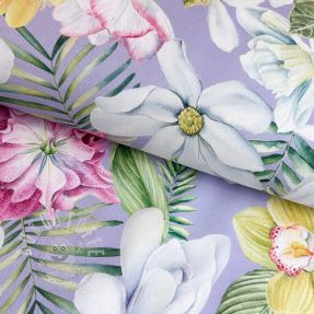Dekostoff Genoveva flower lila digital print