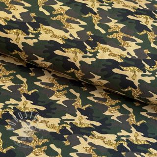 Jersey Shimmering camouflage brown digital print