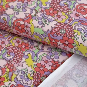 Sweatstoff Abstract flowers pink digital print
