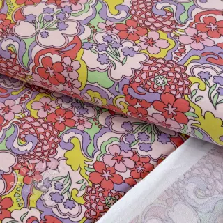 Sweatstoff Abstract flowers pink digital print