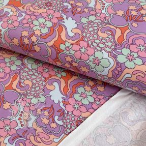 Sweatstoff Abstract flowers purple digital print