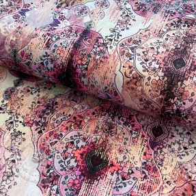 Viskosestoff Satin antique Maroque brown digital print