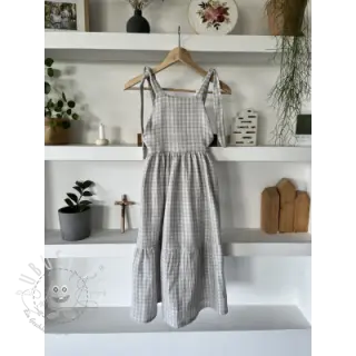 Double gauze/musselin Double sided CHECKS MINI grey