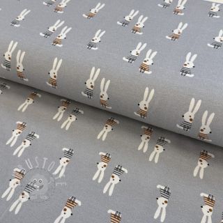 Jersey Bunny buddies grey digital print