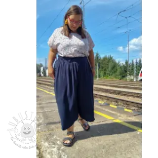 Viskosestoff leinen CRINCLE navy