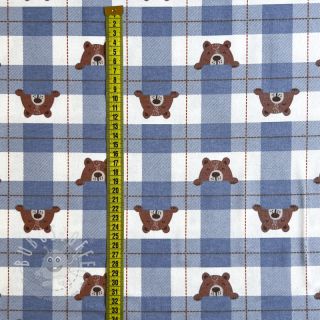 Baumwollstoff FLANNEL Bear check jeans